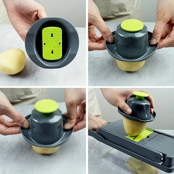 16-in-1 Multifunctional Handheld Vegetable Cutter & Slicer with Container