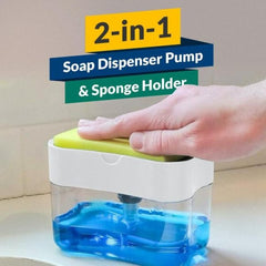 2-in-1 Soap Dispenser with Sponge Holder | Liquid Soap Pump & Caddy