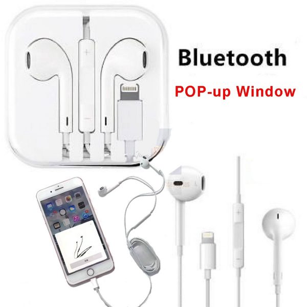 Pop-Up Lightning Jack Handsfree Earphones for iPhone | Wired with Microphone