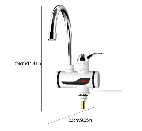 Instant 360° Electric Water Heating Tap | Digital Temperature Display | Shock-Proof Design for Kitchen & Bathroom