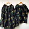 Linen Block Flower Print 2-Piece Suit in Shararah Style for Women - Image 5