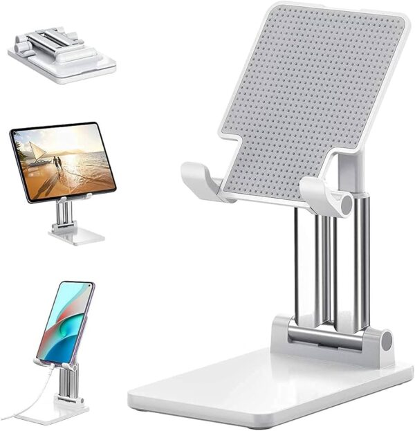 Universal Mobile Phone Table Folding Stand – Adjustable iPad & Tablet Desk Holder for Phones & Tablets