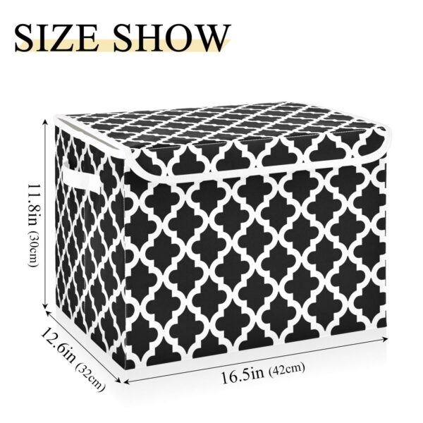 Large Collapsible Storage Box – Flip-Top Lid Organizer Bin for Nursery, Playroom & Home (Black) - Image 3
